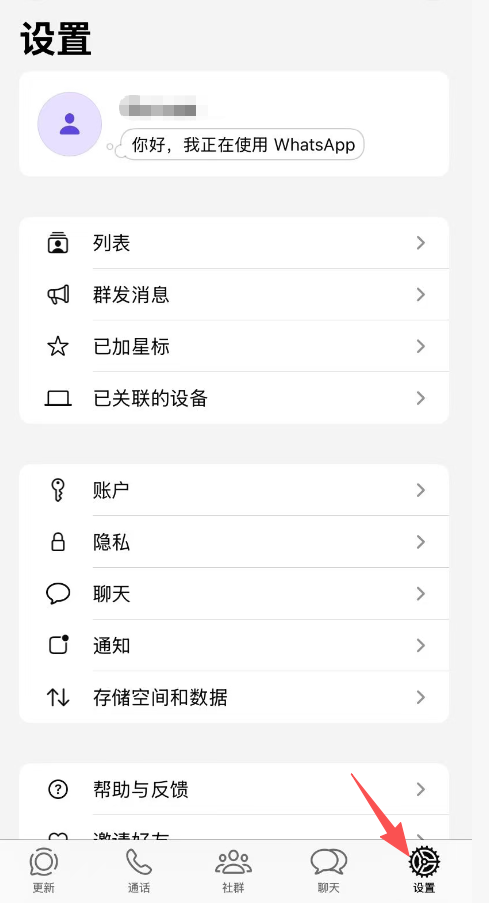 WhatsApp 手机设置