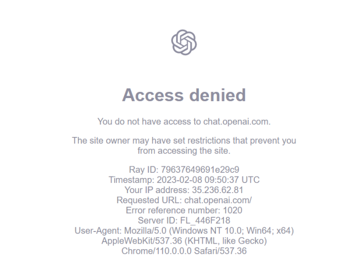 chatgpt Access denie