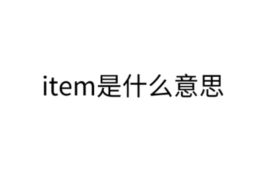 item是什么意思